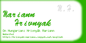 mariann hrivnyak business card