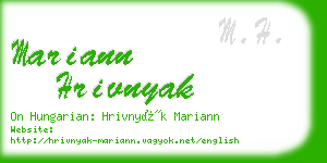 mariann hrivnyak business card
